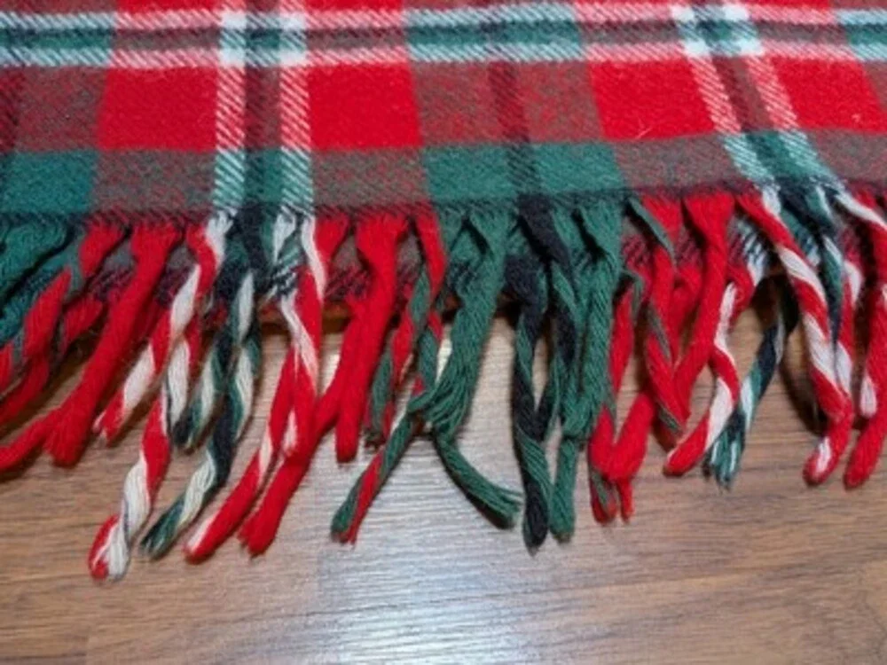VTG Square Fieldcrest Lap Blanket 100% Wool USA Made 50